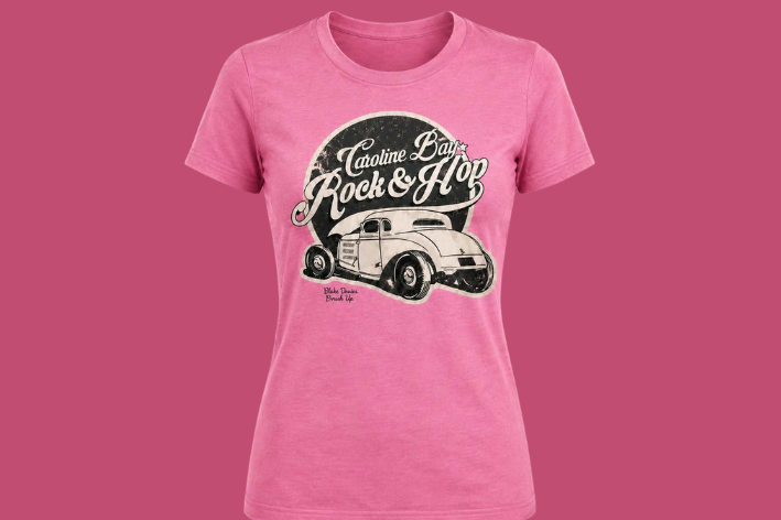 Ladies Caroline Bay Rock and Hop Designer Tee Shirt