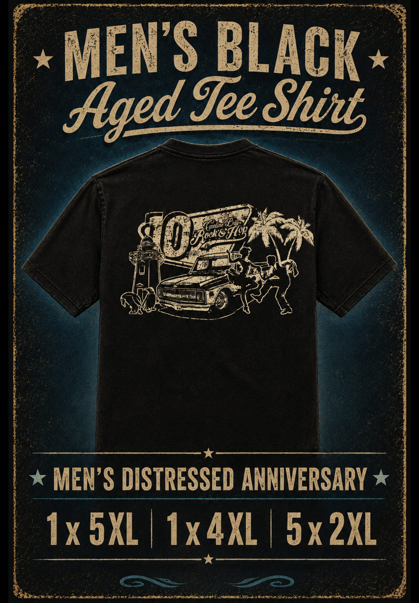 SALE - Men's Black 10 Year Anniversary Tee Shirt