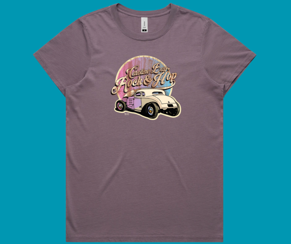 Women's Round Neck Mauve Designer Tee Shirt